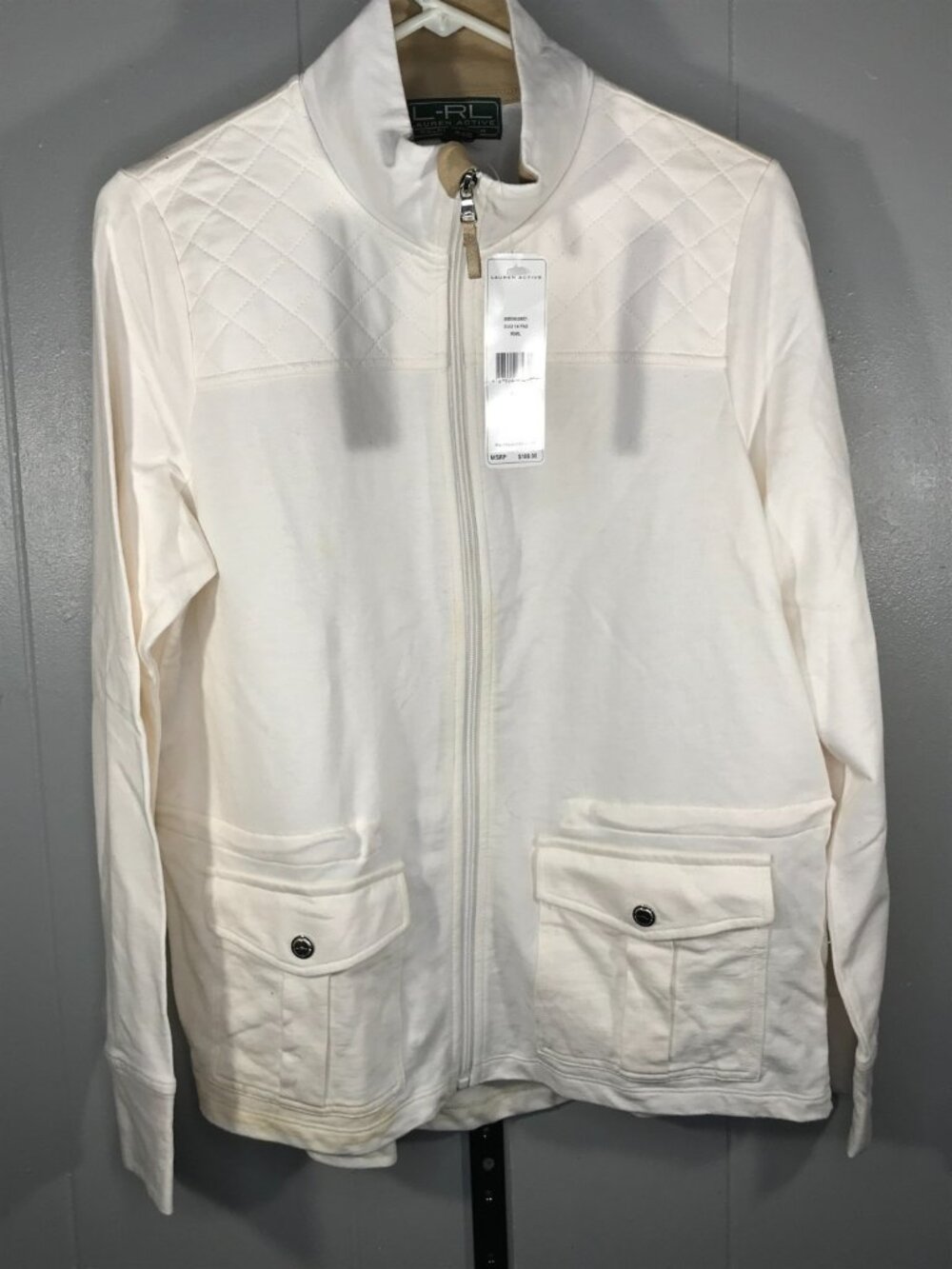 NWT Ralph Lauren Active Lightweight Full Zip Jacket Womens Size Large White